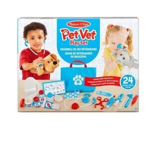 Melissa & Doug - Pet Vet Play Set Includes 24 Pieces + Plush Cat & Dog Pet Care
